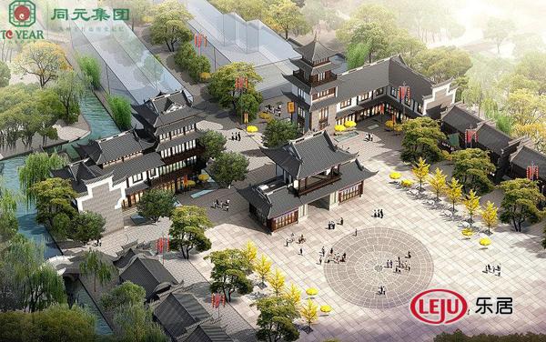 桃花源古镇古戏台广场效果图