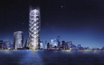 保利国际广场夜景效果图