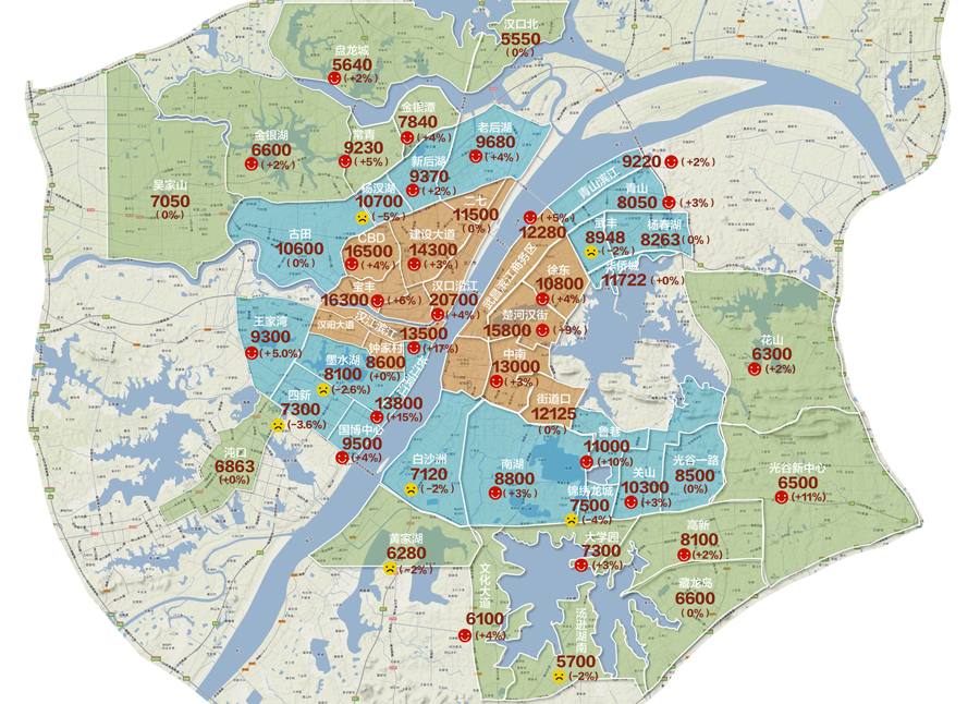 乐居视角-楼市大数据:武汉房价地图