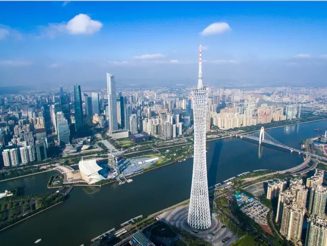 摄 广州的重要南北交通动脉——广州大桥,先来张全景图,大桥飞架珠江