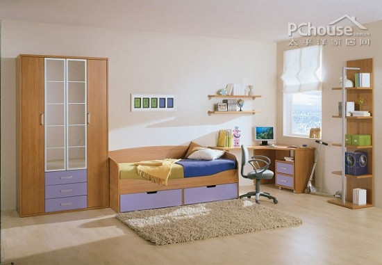 儿童房设计:背景墙+家具