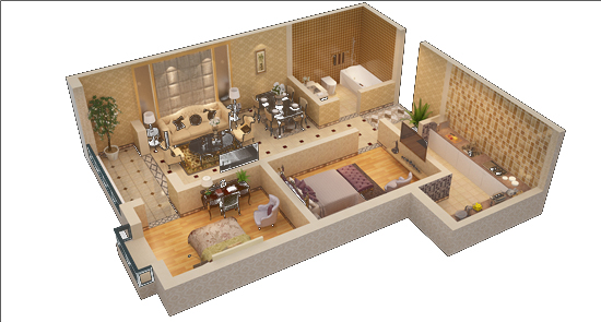 聚金雅园最新住宅3d户型图曝光 住宅楼现已封顶