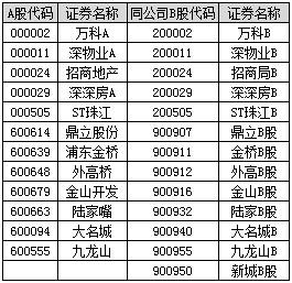 目前拥有B股的房地产上市公司