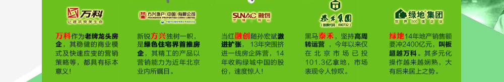 万科 绿地 泰禾 方兴 融创