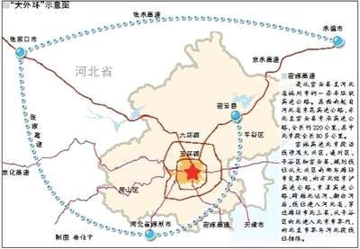  北京“大外环”示意图 (来源：京华时报)