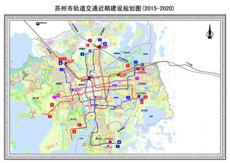 苏州市轨道交通近期建设规划图