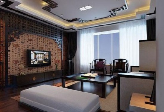 传统中式客厅电视墙 古典美学完美尽显