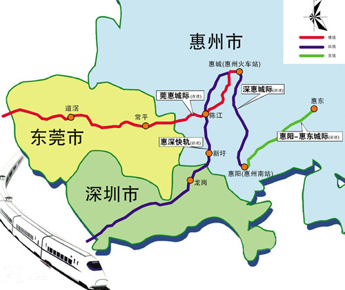 莞惠城轨,深惠城轨道路图