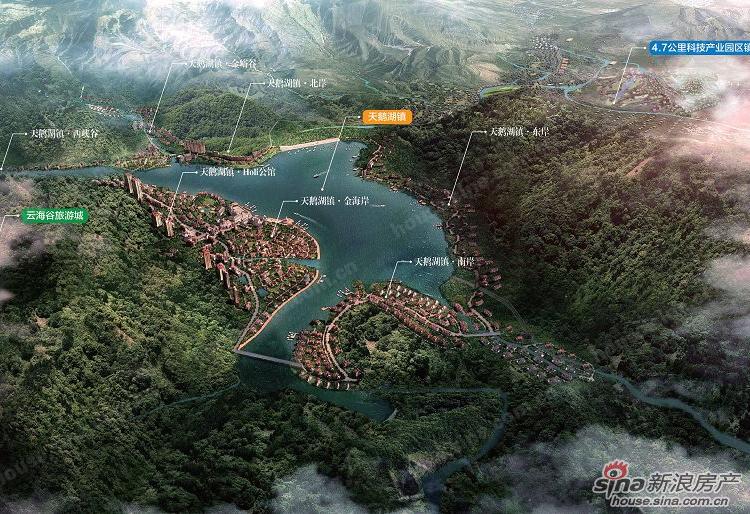 图为华银城·天鹅湖山水生态卫星城