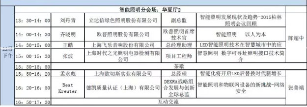 2015中國LED照明論壇7月22日日程(二) 2015中國LED照明論壇7月22日日程(二)