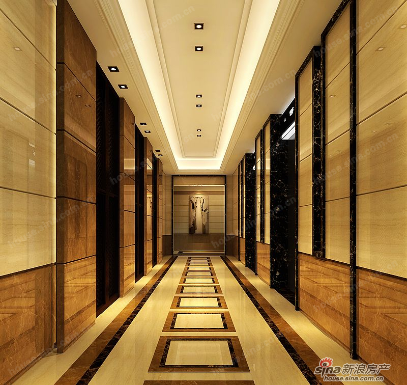 重庆天籁谷国际度假区_一层电梯间精装效果图