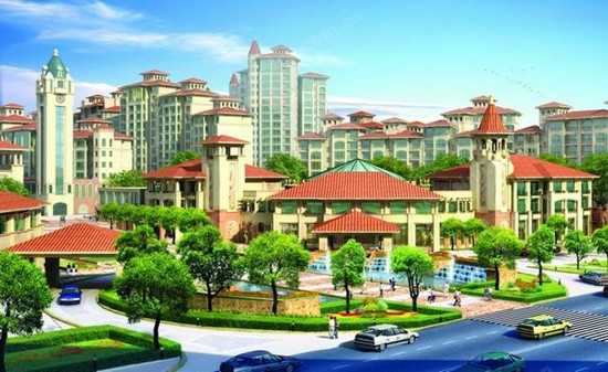 图为：香格里拉城市花园效果图