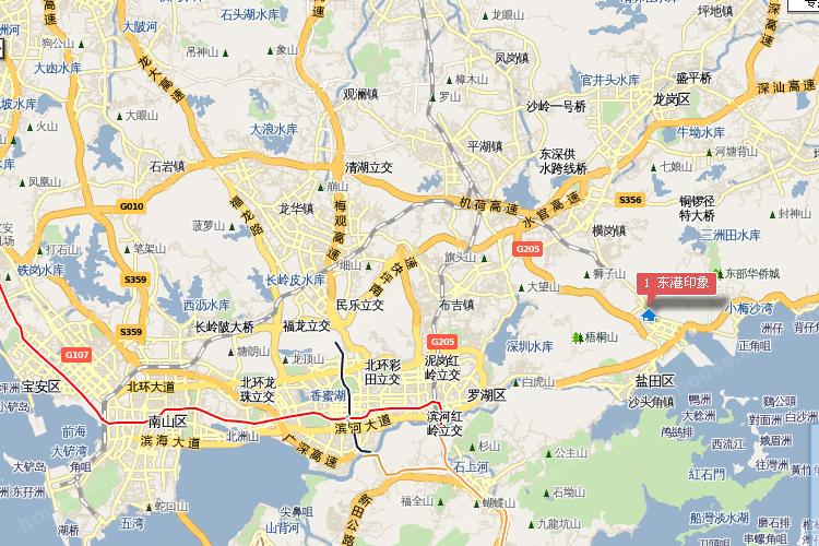 东港印象楼盘位置及周边高清实景地图_配套地图_深圳新浪乐居
