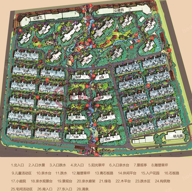 香邑溪谷规划图 社区楼座图及配套