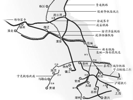 江苏13个省辖市将全部通高铁 7条铁路两年内开