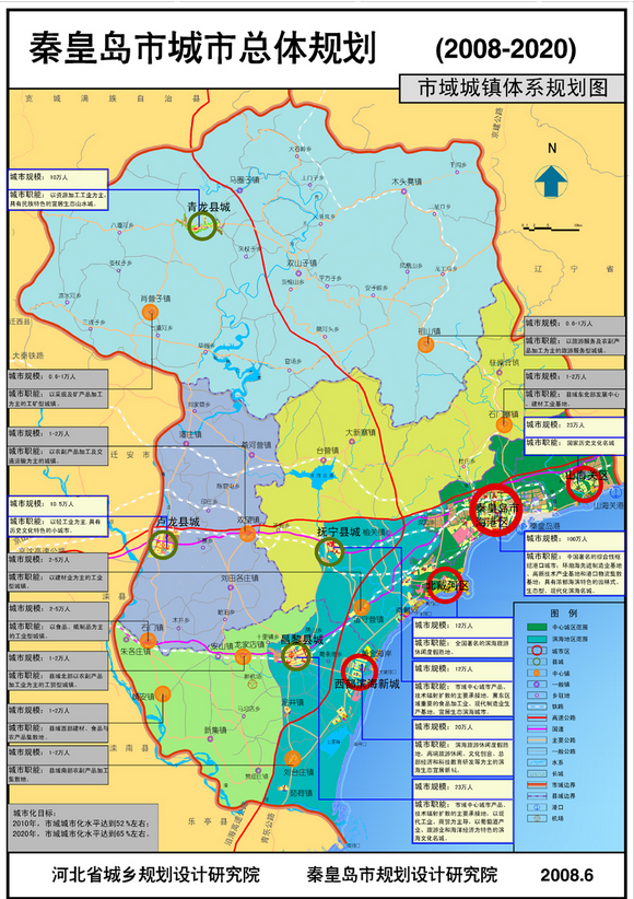 秦皇岛市城市总体规划(2008—2020)纲要初步成果