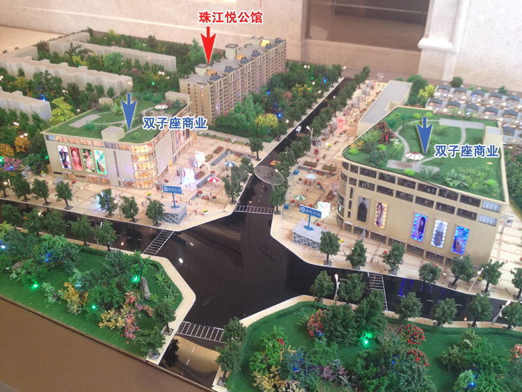 图为珠江悦公馆项目沙盘图