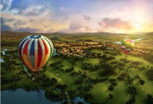 乘坐热气球，可能是鸟瞰5400亩思念果岭最快捷的方式