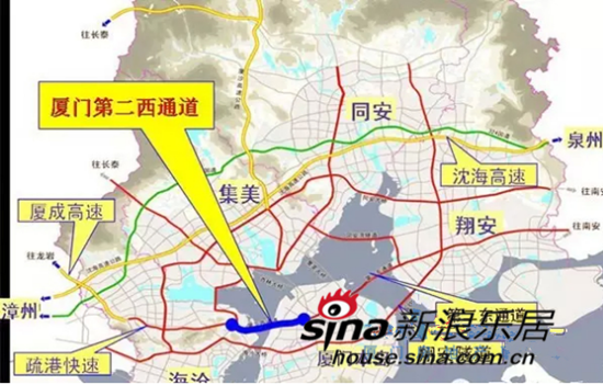 厦门第二西通道(海沧隧道)通过省内审查.