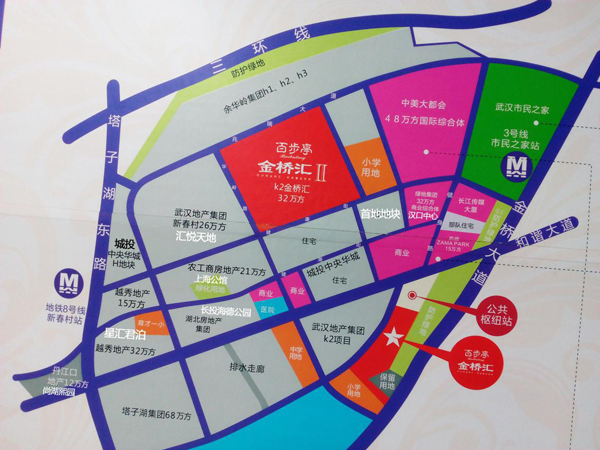 塔子湖东主要项目示意图