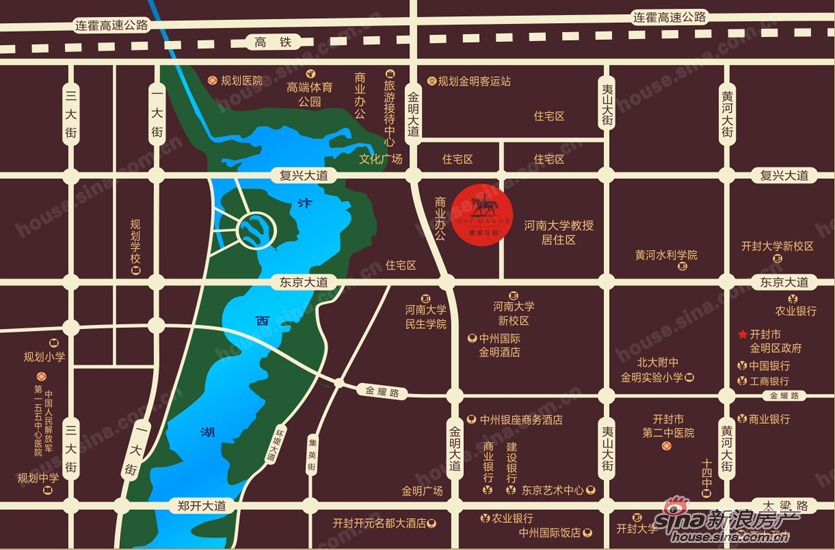 配套地图 周边交通便利,近郑徐高铁,望郑汴轻轨,接连霍高速,复兴大道