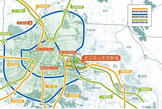  图为:武汉软件新城 图为:花山码头.