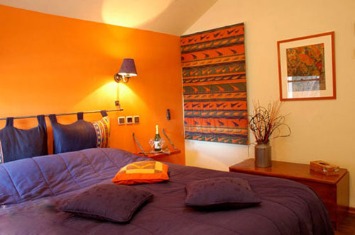 橙色卧室装修效果图图片