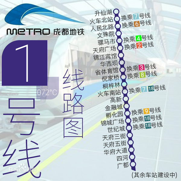 成都地铁1号线图图片